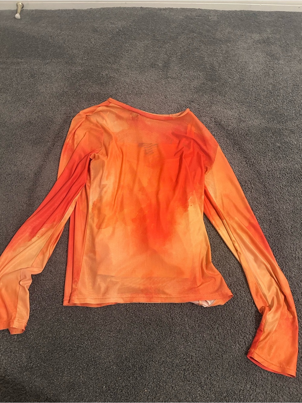 Forever 21 Women's Orange Ombre Long Sleeve Top